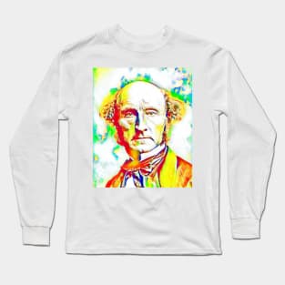 John Stuart Mill Colourful Portrait | John Stuart Mill Artwork 10 Long Sleeve T-Shirt